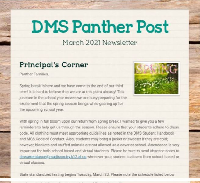 DMS March Newsletter