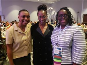 Rian Edwards with mom Sarita Edwards and one other