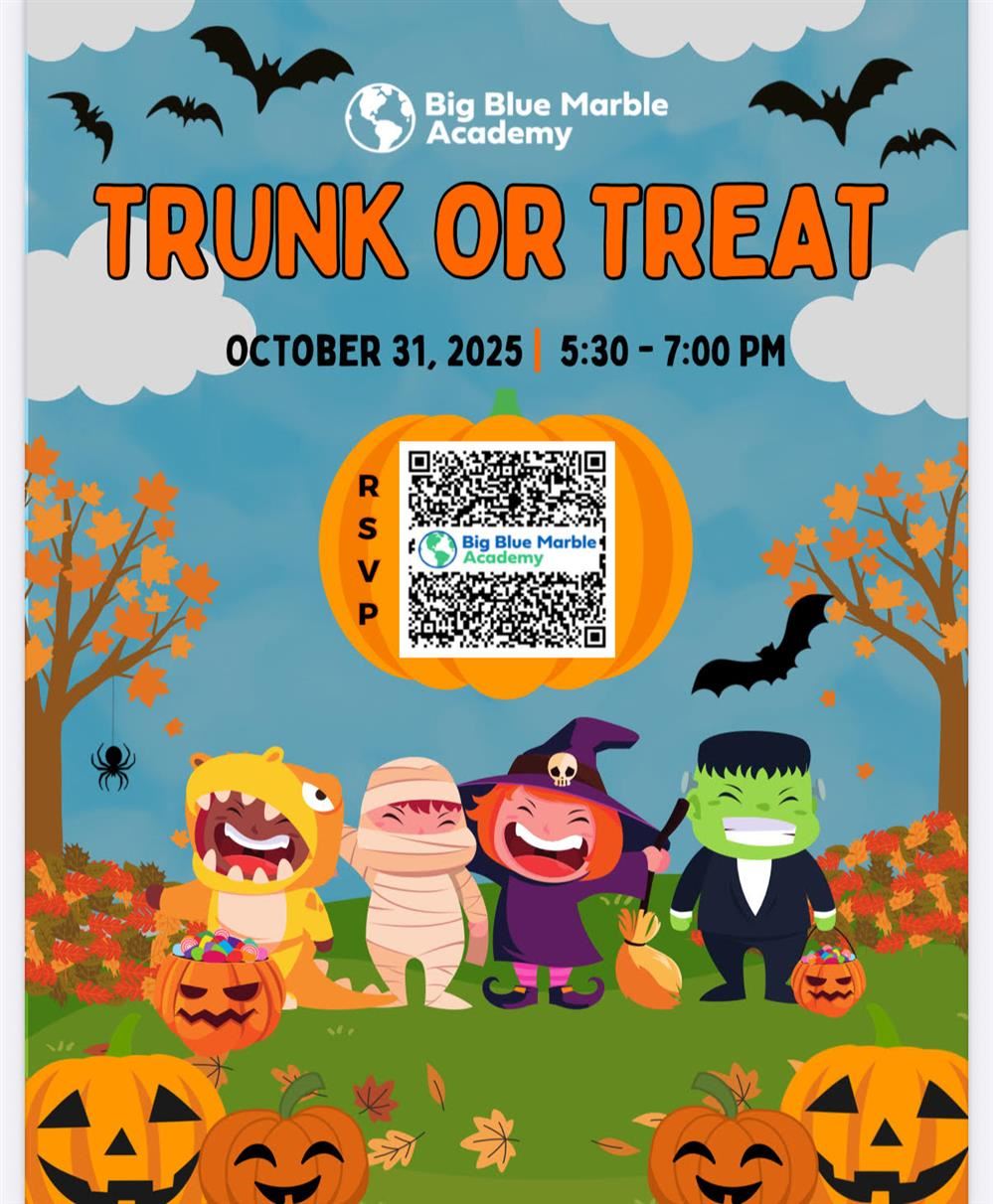 Trunk or Treat Oct. 31, 5:30 p.m. at Big Blue Marble Academy