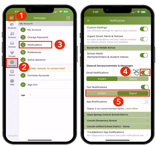 parent square notification changes
