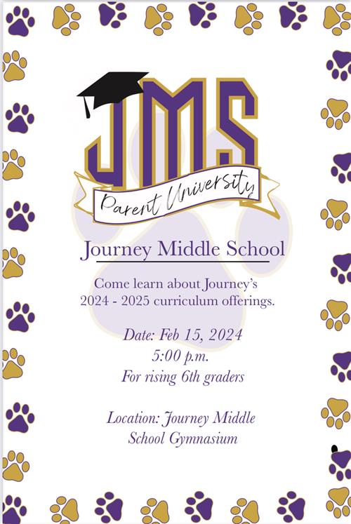 JMS Course Registration Materials / JMS Parent University