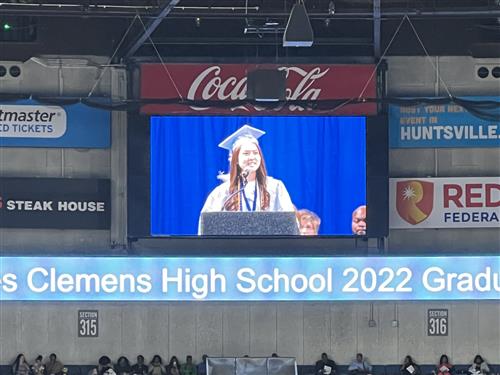 valedictorian for James Clemens on arena monitor