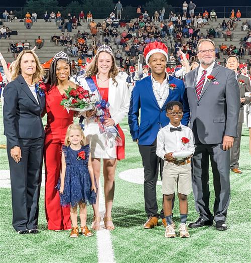 Bob Jones High School homecoming court at half time