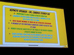 slide of Candice Storey Lee's background credentials at Vanderbilt