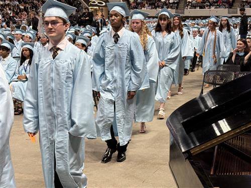 graduates filing by in procession