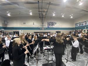 discovery band performing in gym