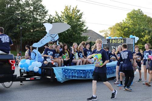 float with students on it