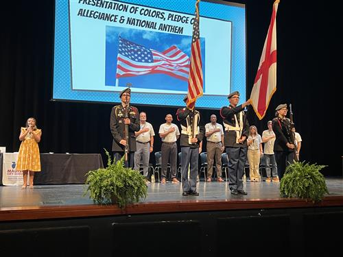 ROTC Flag Ceremony on Stage