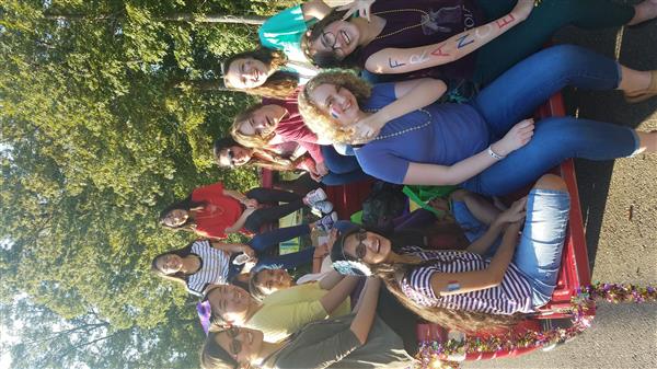 French club students at the annual homecoming parade
