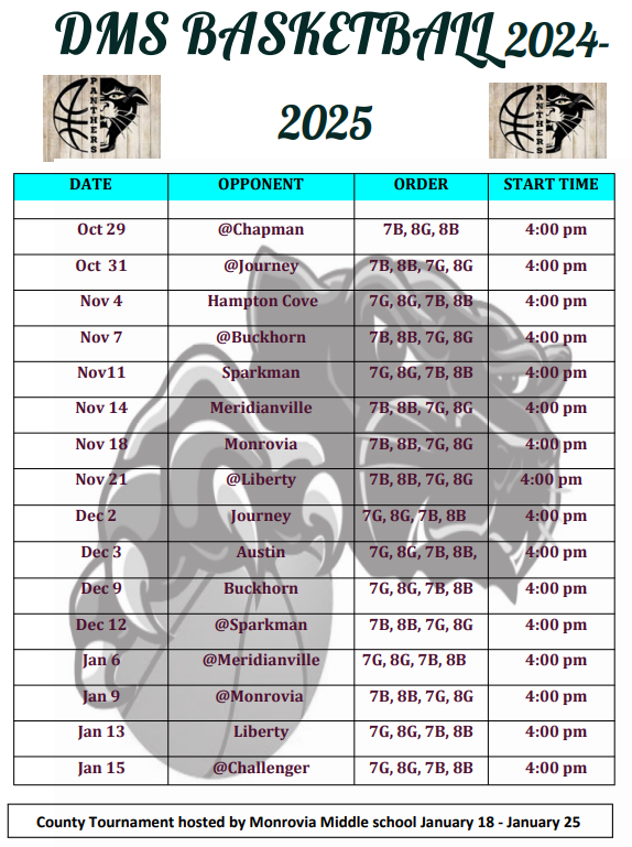 Basketball Boys Game Schedule Image 